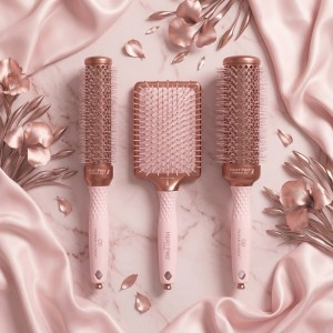 Three_hair_brushes_pink_marble_202607151709 【Olivia Garden】2026乳癌公益梳|炙熱天使公益限定套組